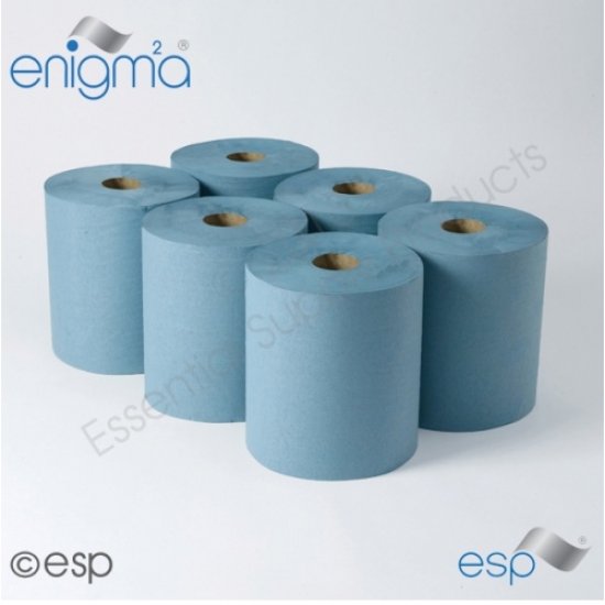 DBL200 1 Ply Blue Roll Towel 180M x 200mm x 45mm 6 Roll Case